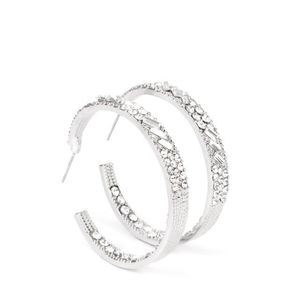Two pairs silver hoops hot seller